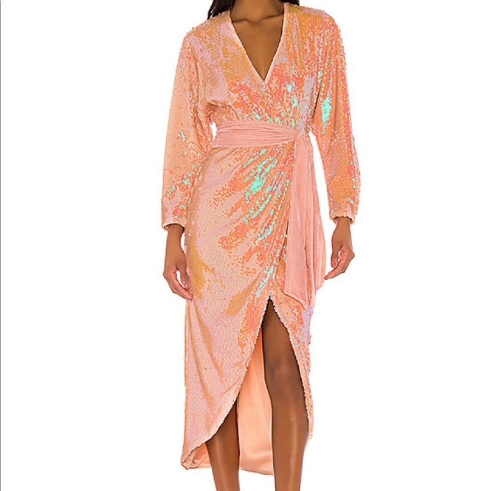 Song of style midi dress - peach color